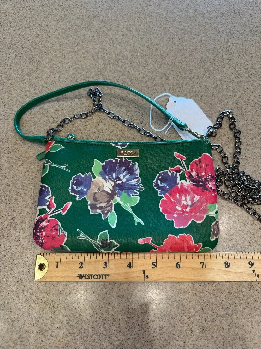 Kate Spade Green Floral Crossbody Bag/handbag